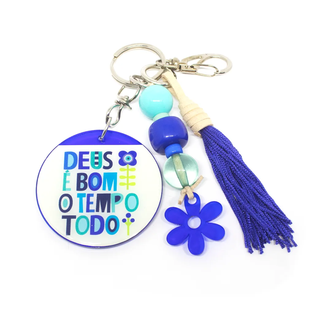 Chaveiro Clássico, Frase Deus é Bom