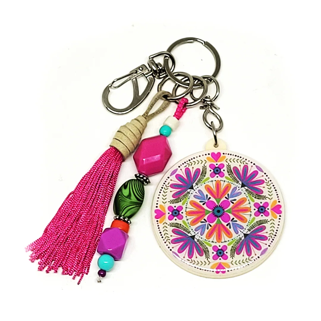 Chaveiro Clássico, Mandala Floral